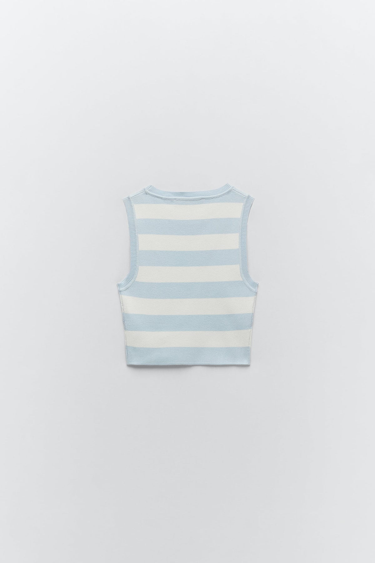 Women White / Blue Knit Crop Top