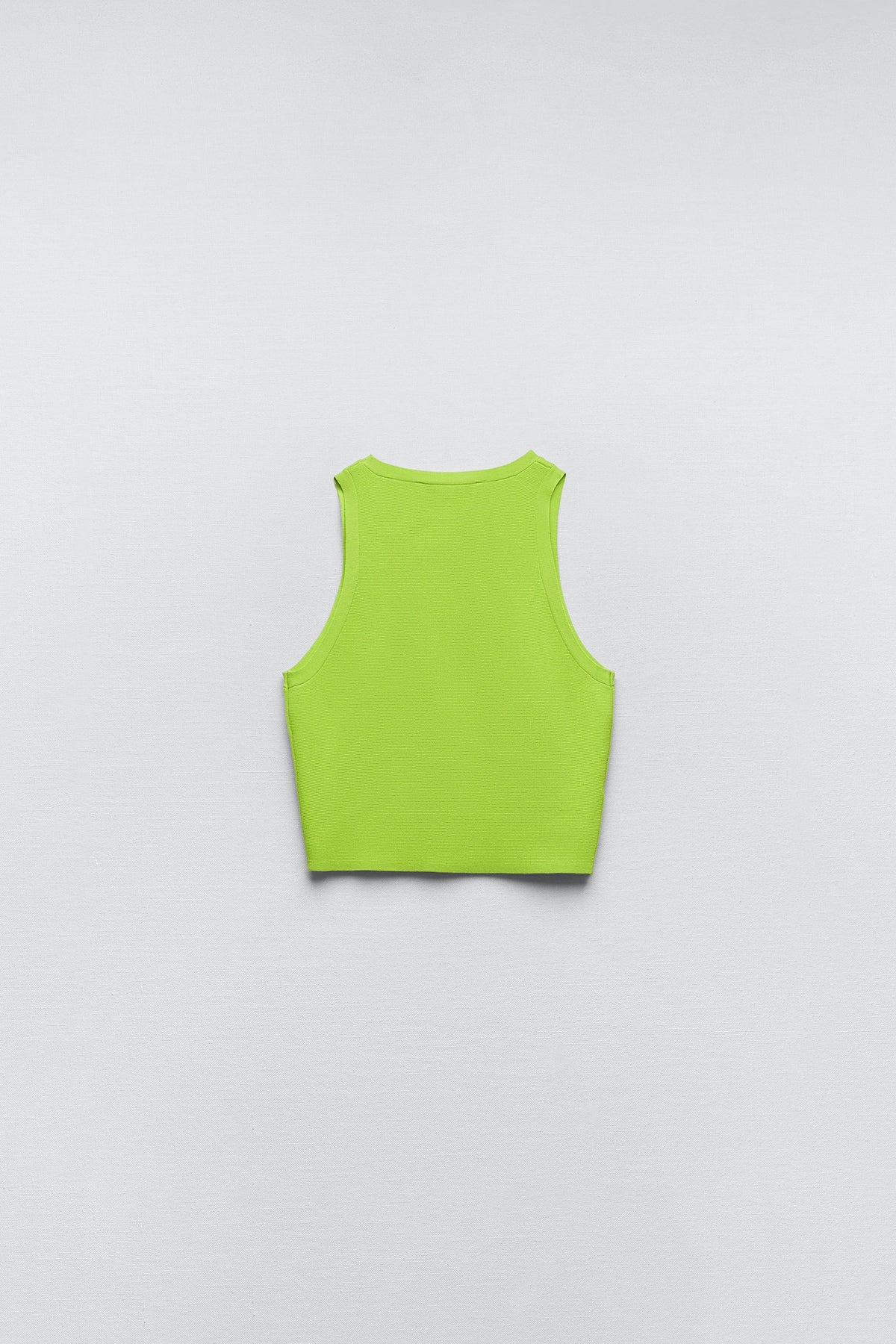 Women Mid-green Knit Crop Top
