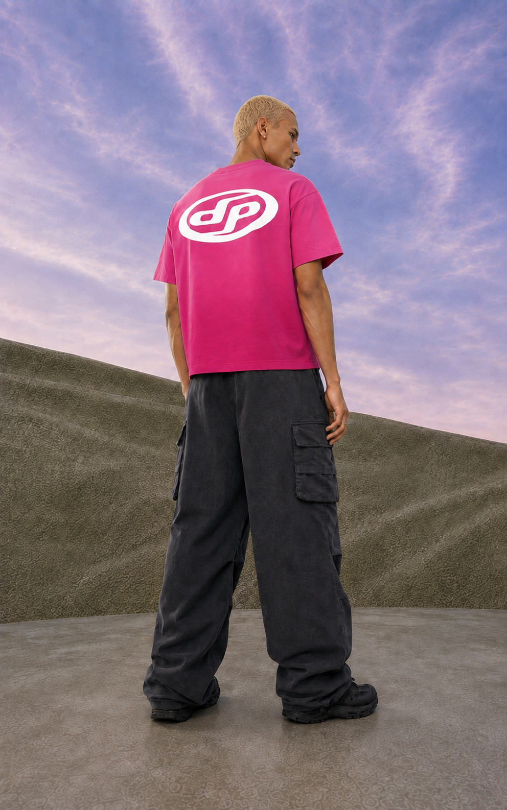 Pink Ombre Basic Boxy T-shirt