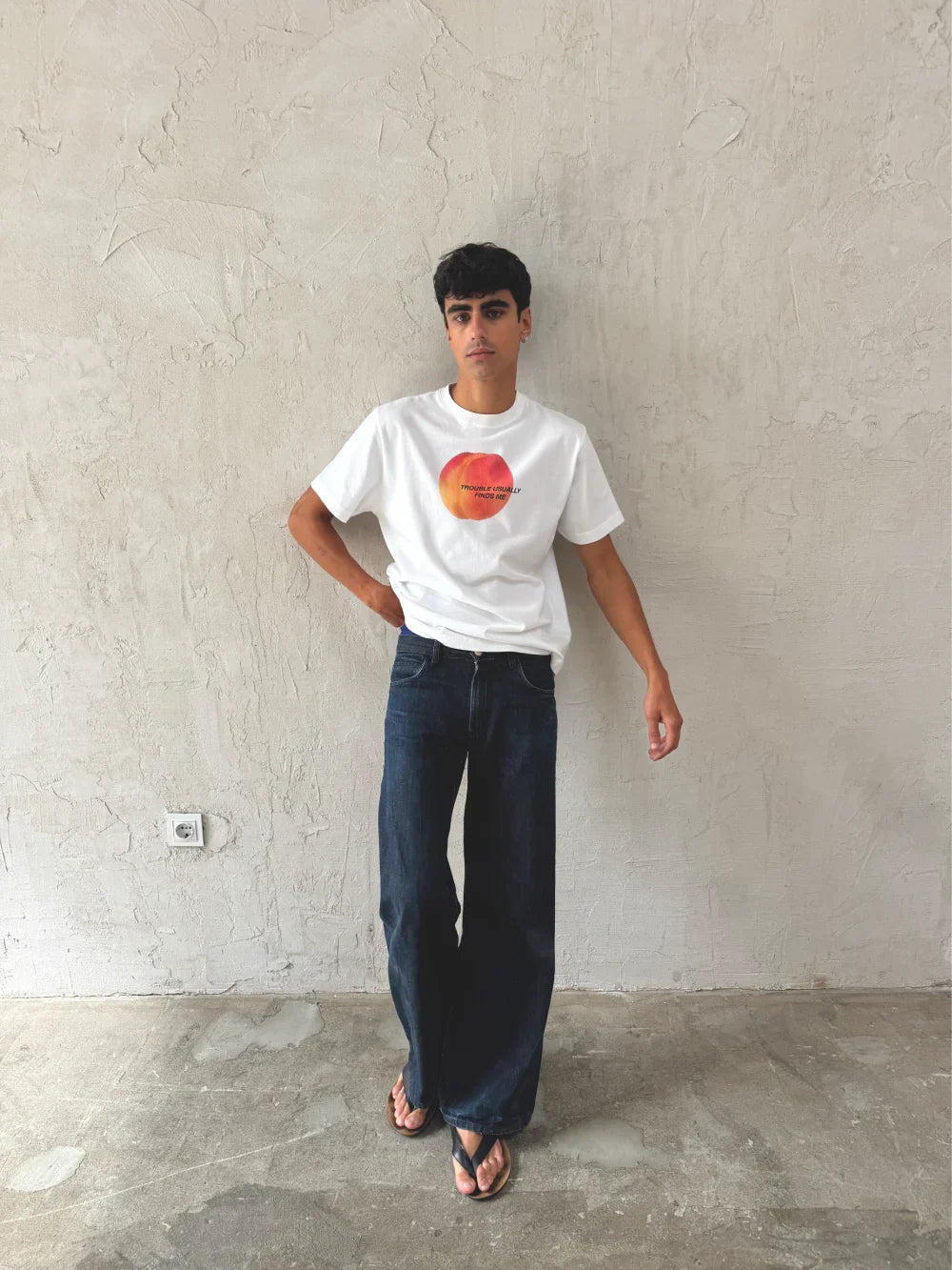 Oversized White Peach T-shirt - Heavy 250 GSM Cotton