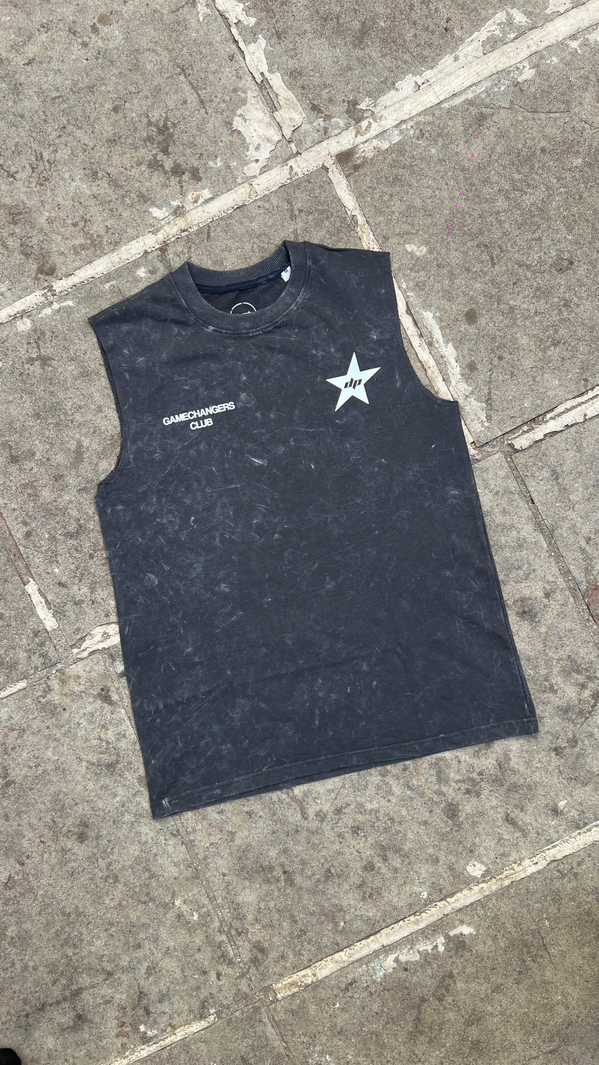 Oversized Acid Washed Game Changers Training Club Vest Tank - Heavy 240 GSM