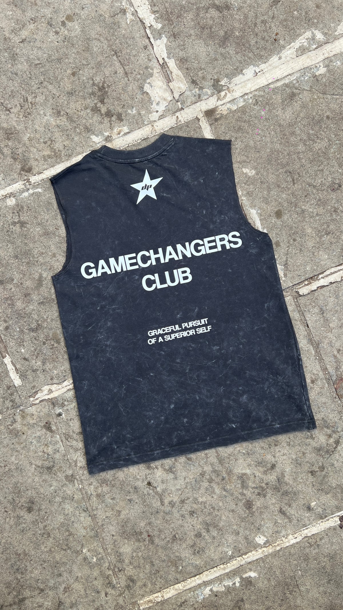 Oversized Acid Washed Game Changers Training Club Vest Tank - Heavy 240 GSM