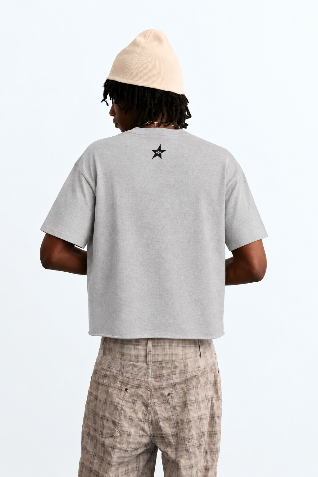 Perfectly Cropped Light Grey T-shirt - Heavy 250 GSM Cotton