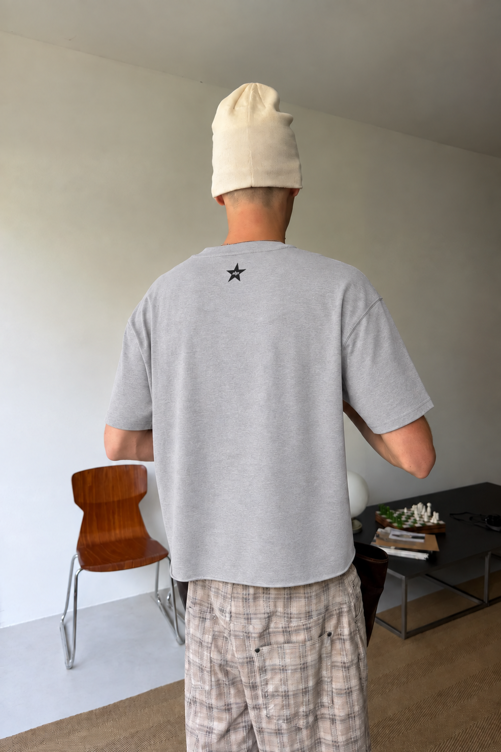 Perfectly Cropped Light Grey T-shirt - Heavy 250 GSM Cotton