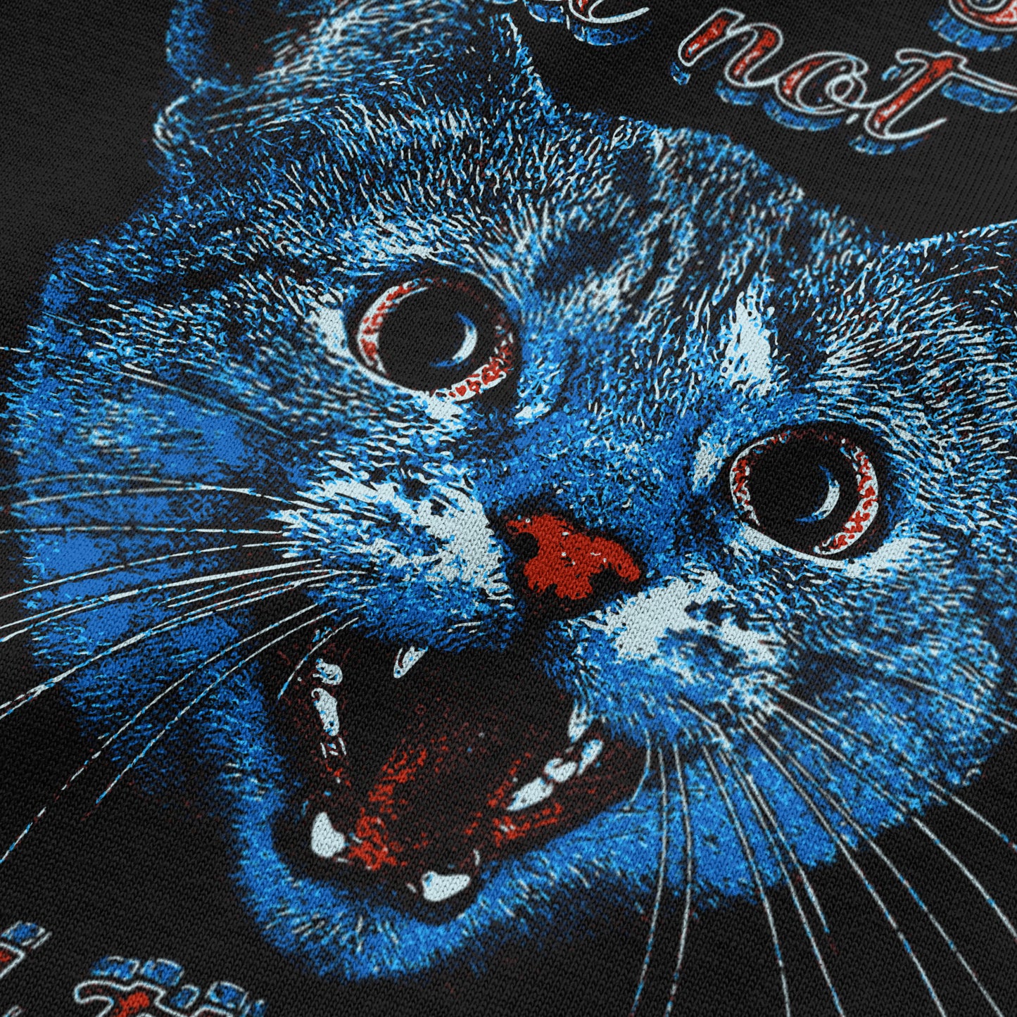 Oversized Black Curiosity Cat T-shirt - Heavy 250 GSM Cotton