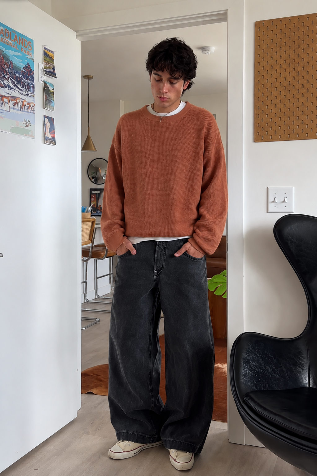 Clay Crew Boxy Fit Waffle Tee