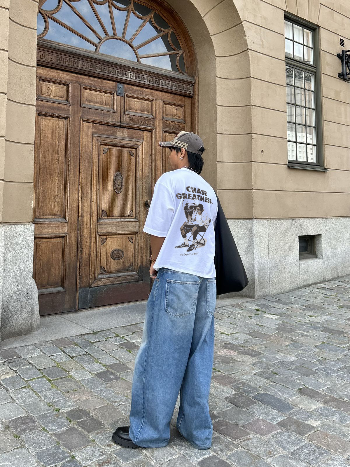 White Oversized Ousmane Dembélé Chase Greatness T-shirt - Heavy 250 GSM Cotton
