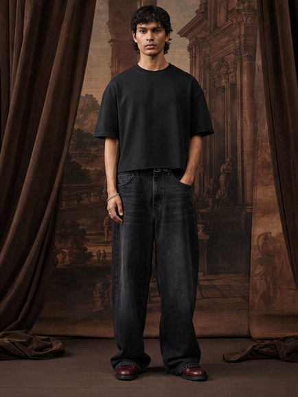 Iconic Cropped True Black T-shirt