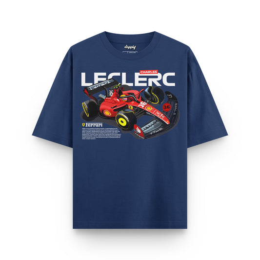 Oversized Navy Blue Charles Leclerc T-shirt