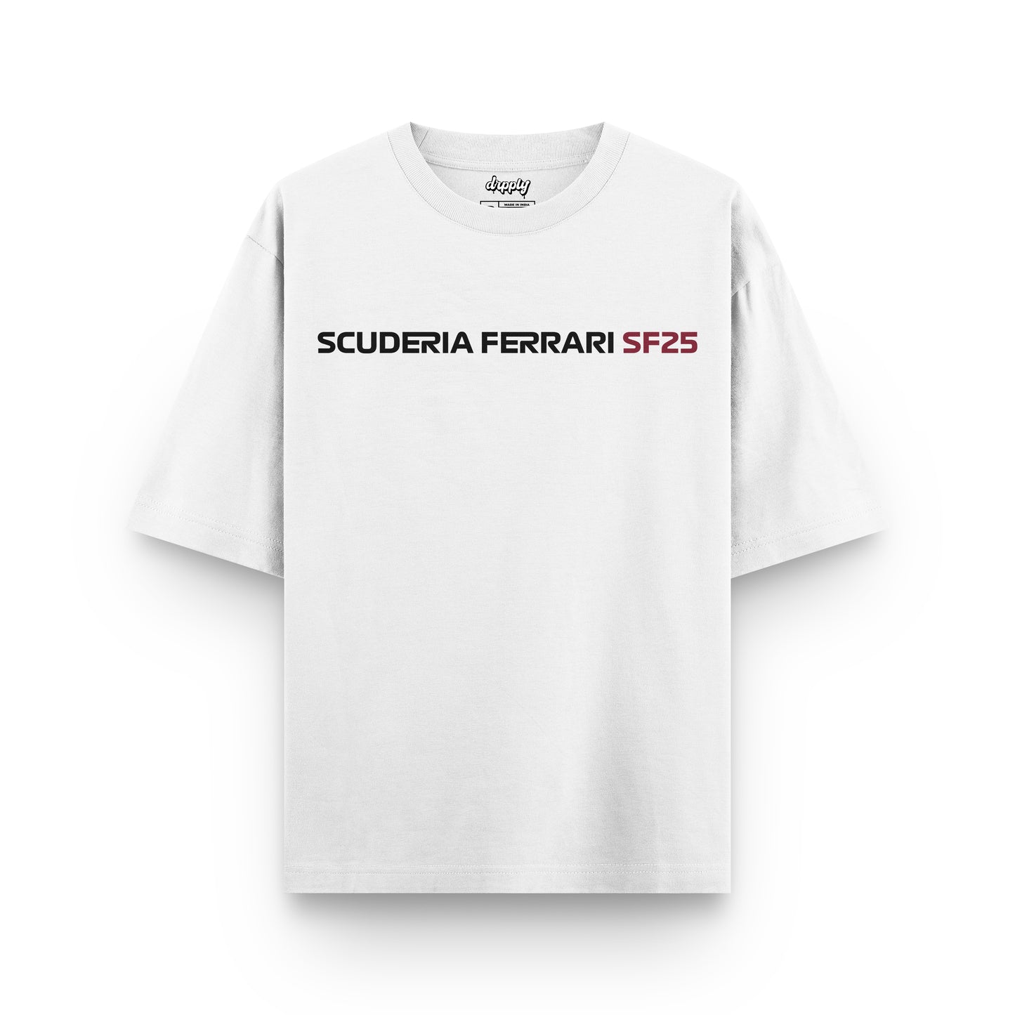 Oversized White SF25 Charles Leclerc T-shirt - Heavy 250 GSM Cotton