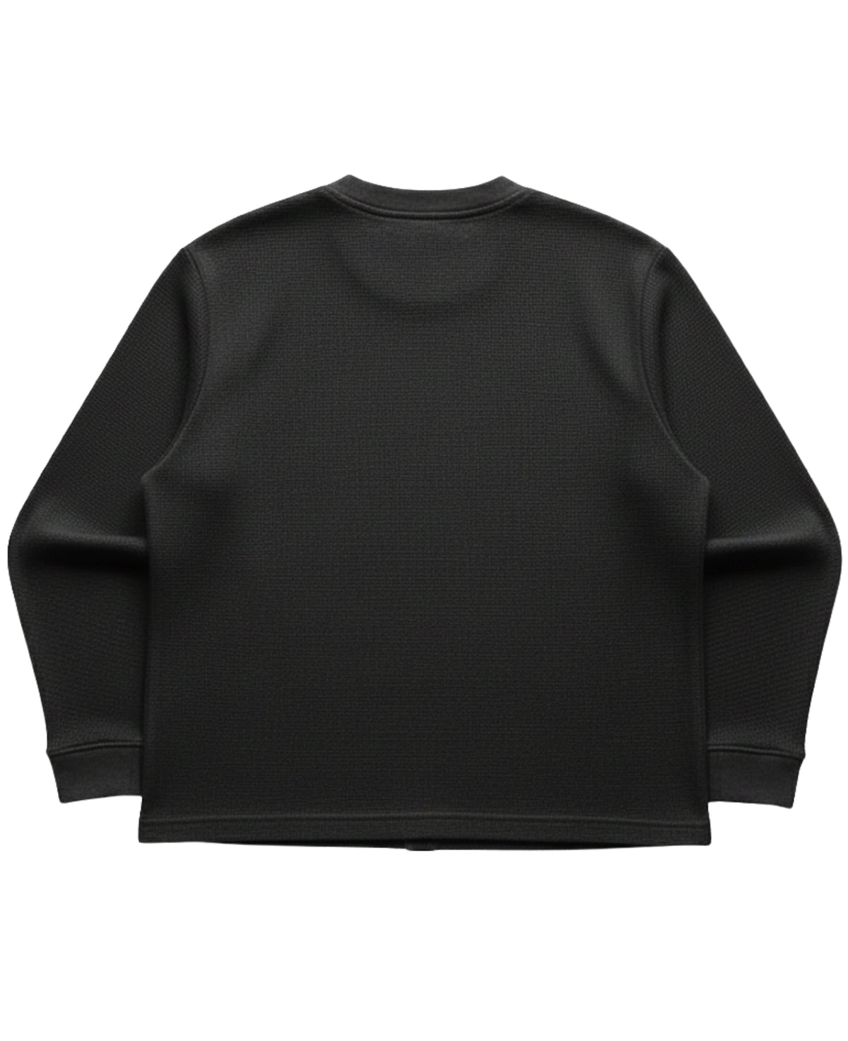 Black waffle knit oversized full-sleeve Back Design