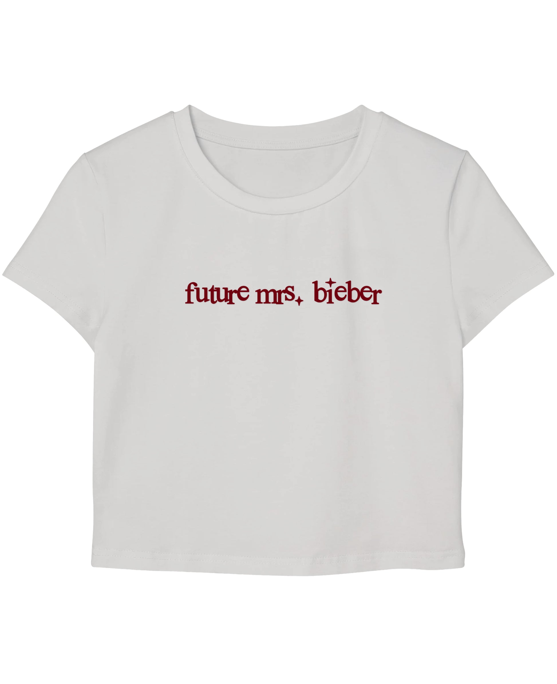 White Baby Tee Front Design