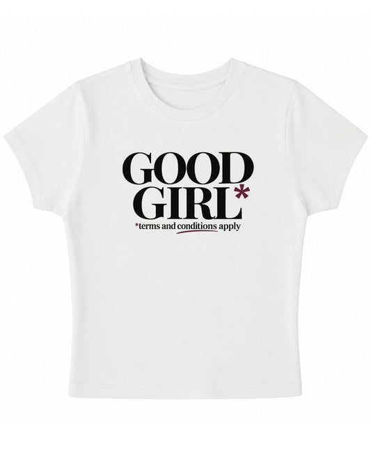 White Baby Tee Front Design
