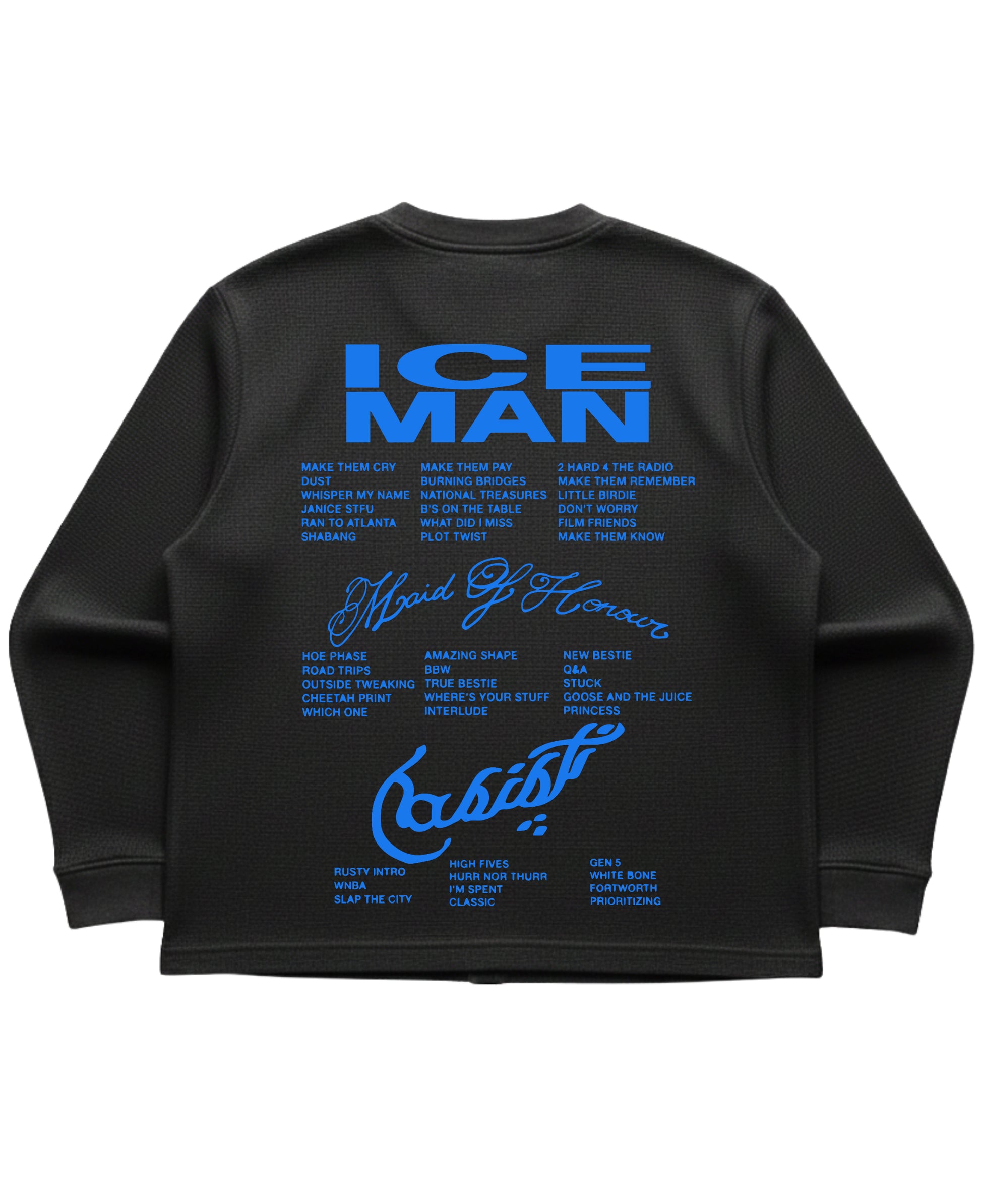 Black waffle knit oversized full-sleeve Back Design