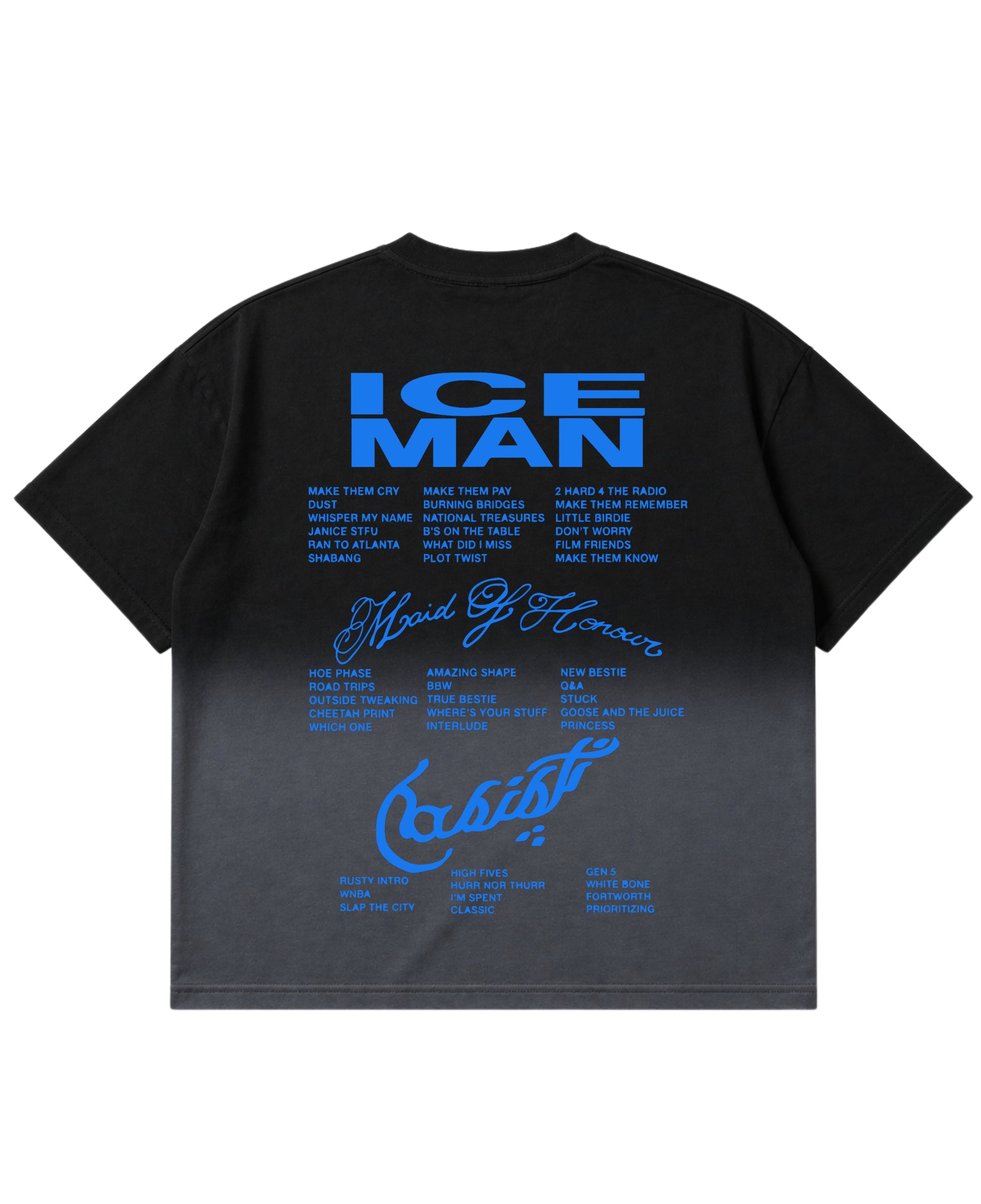 Black Ombré Wash Boxy Fit T-shirt Back Design