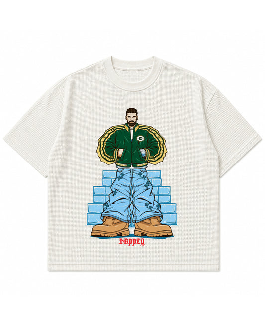 Off-white waffle boxy fit Front Design
