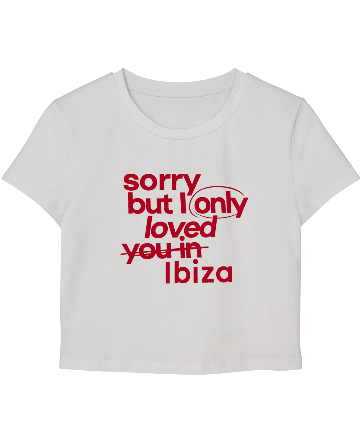 White Baby Tee Front Design