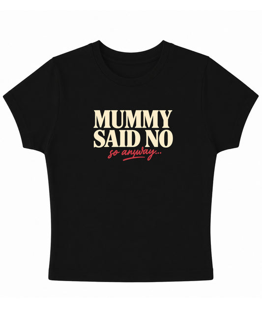 Black Baby Tee Front Design