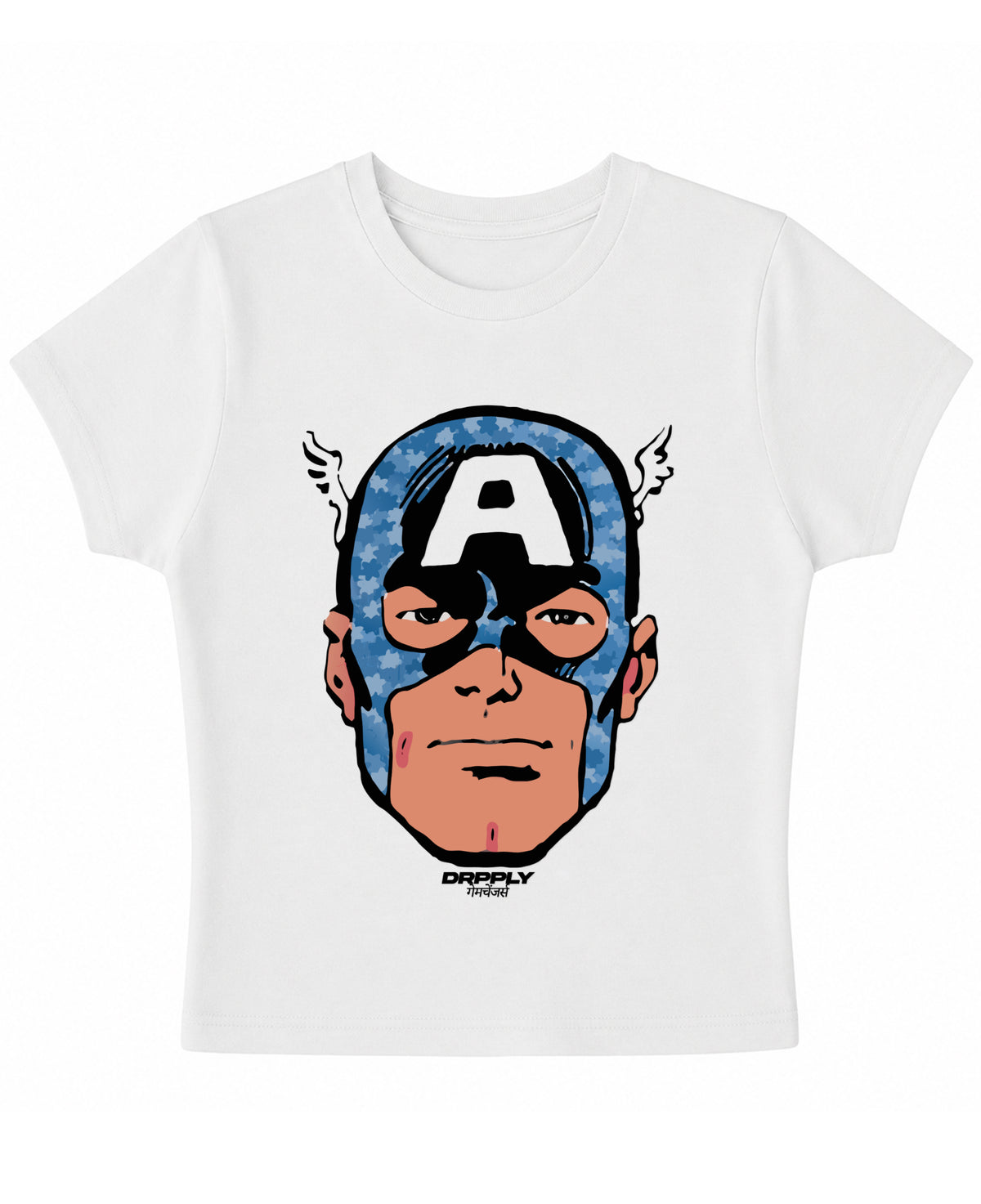 White Baby Tee Front Design