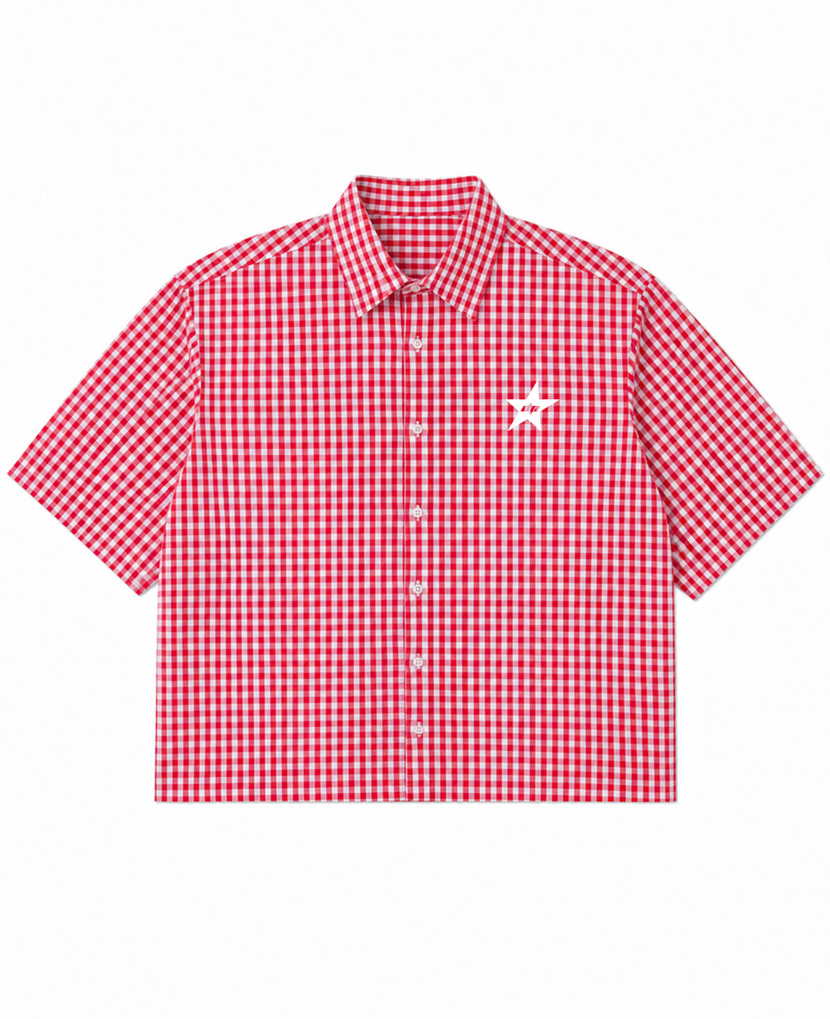 Red Picnic Oxford Boxy Shirt Front Design