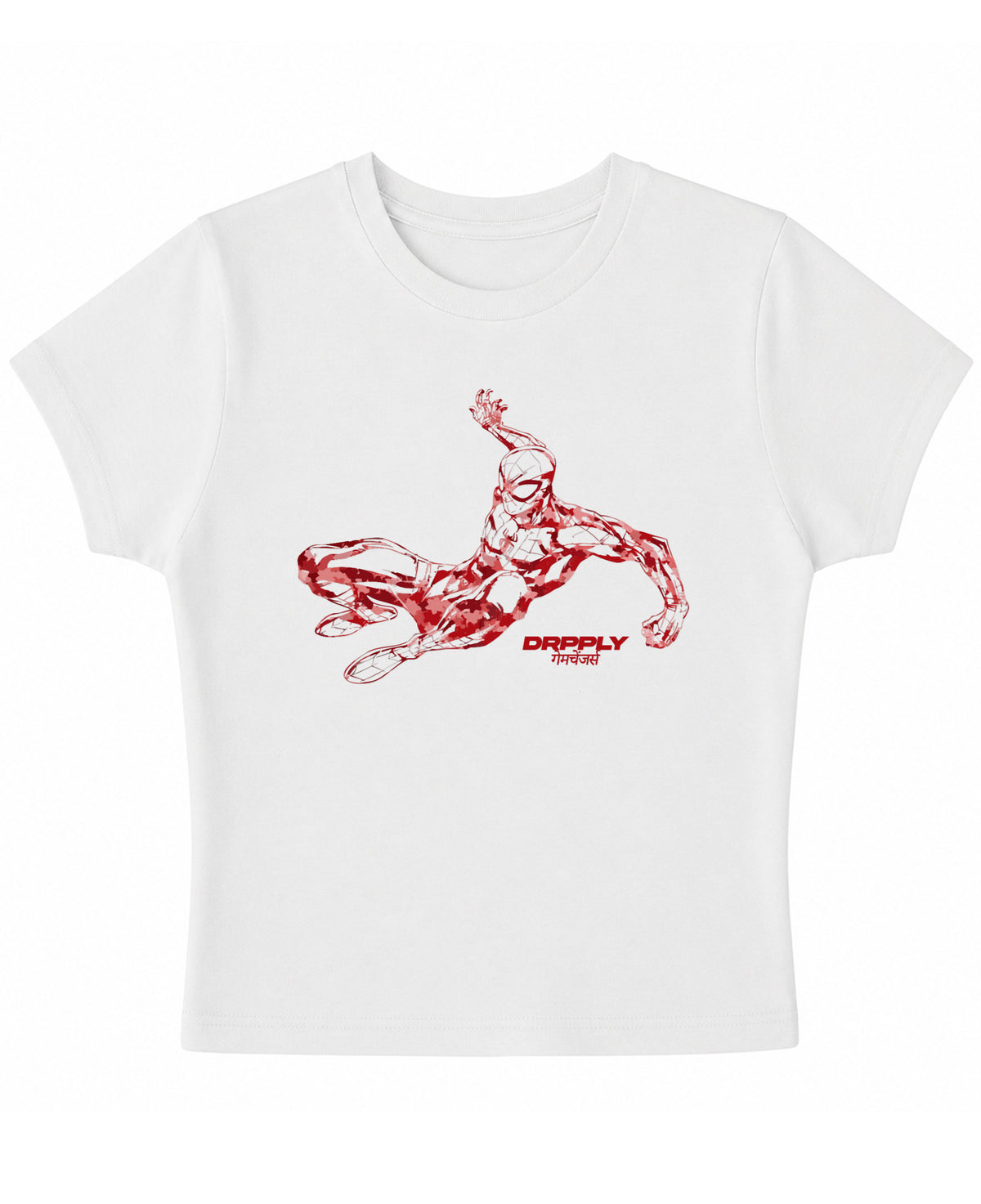 White Baby Tee Front Design