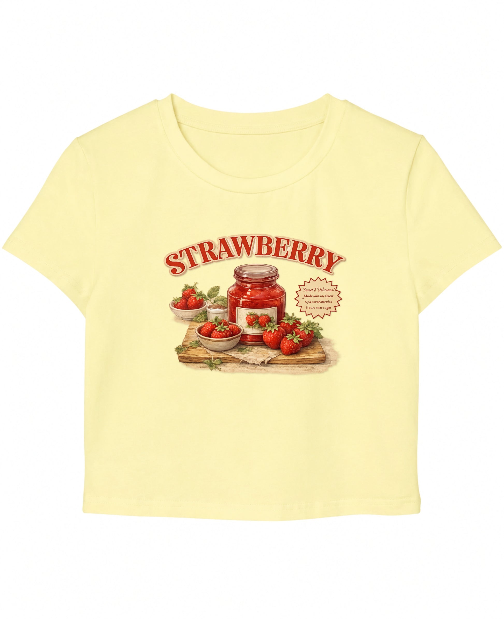 Butter Yellow Baby Tee Front Design