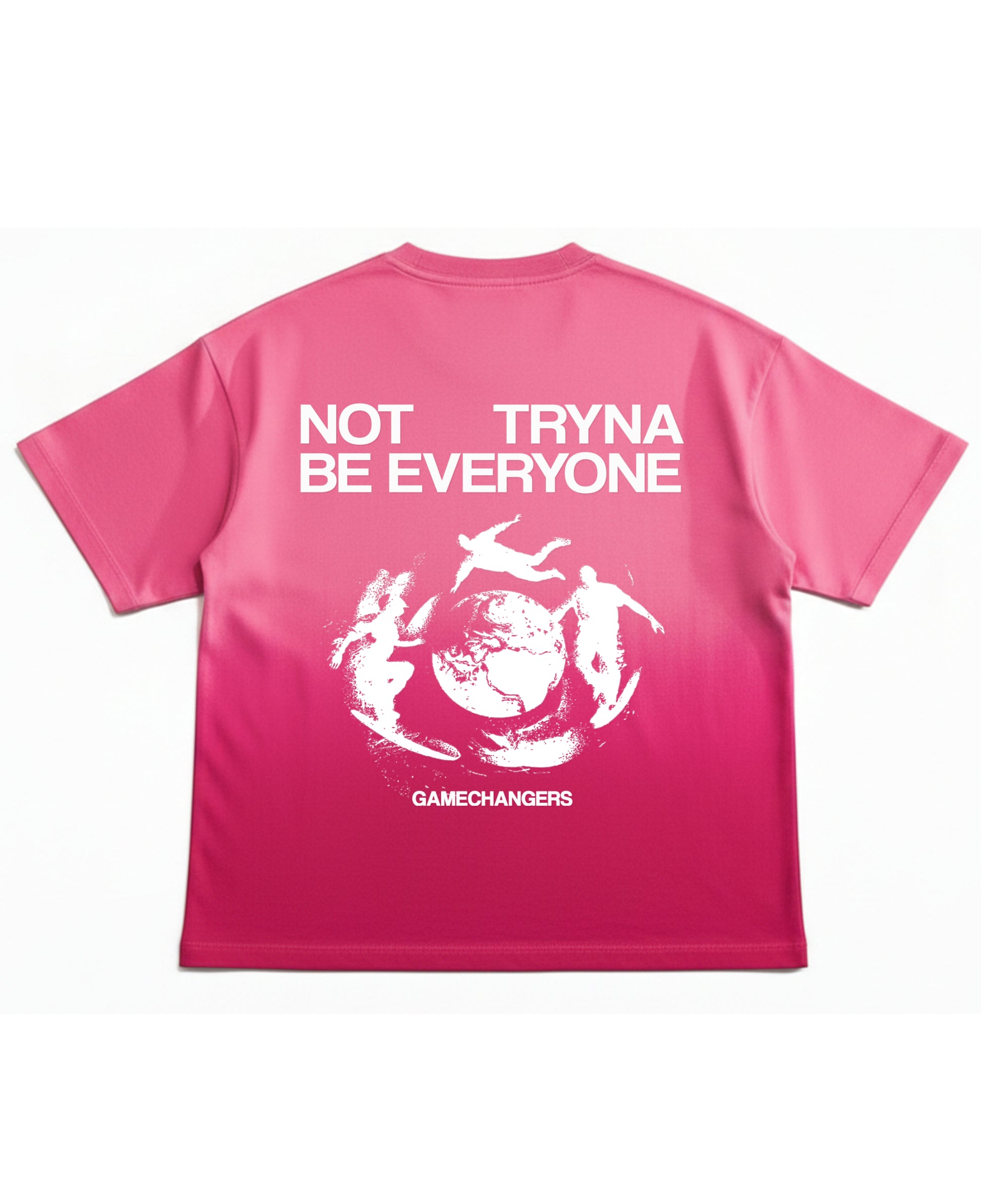 Pink Sunfade Ombré Wash Boxy Fit T-shirt Back Design