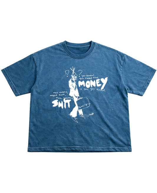 Denim Wash Boxy Fit T-shirt Front Design