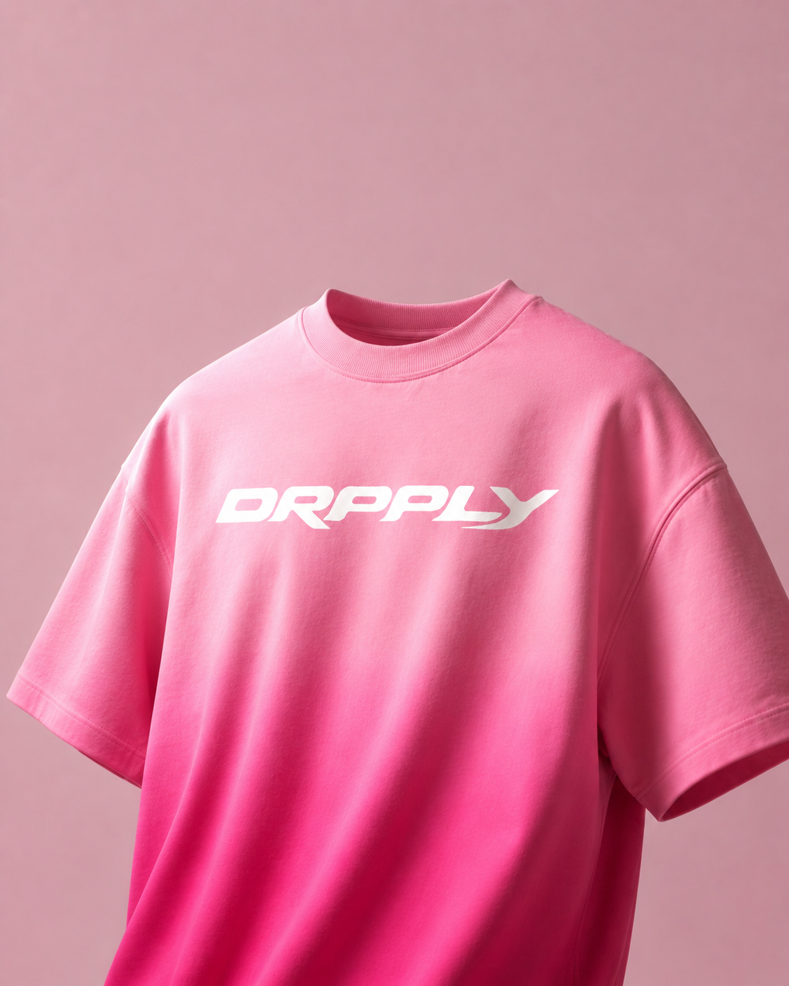 Pink Ombre Basic Boxy T-shirt