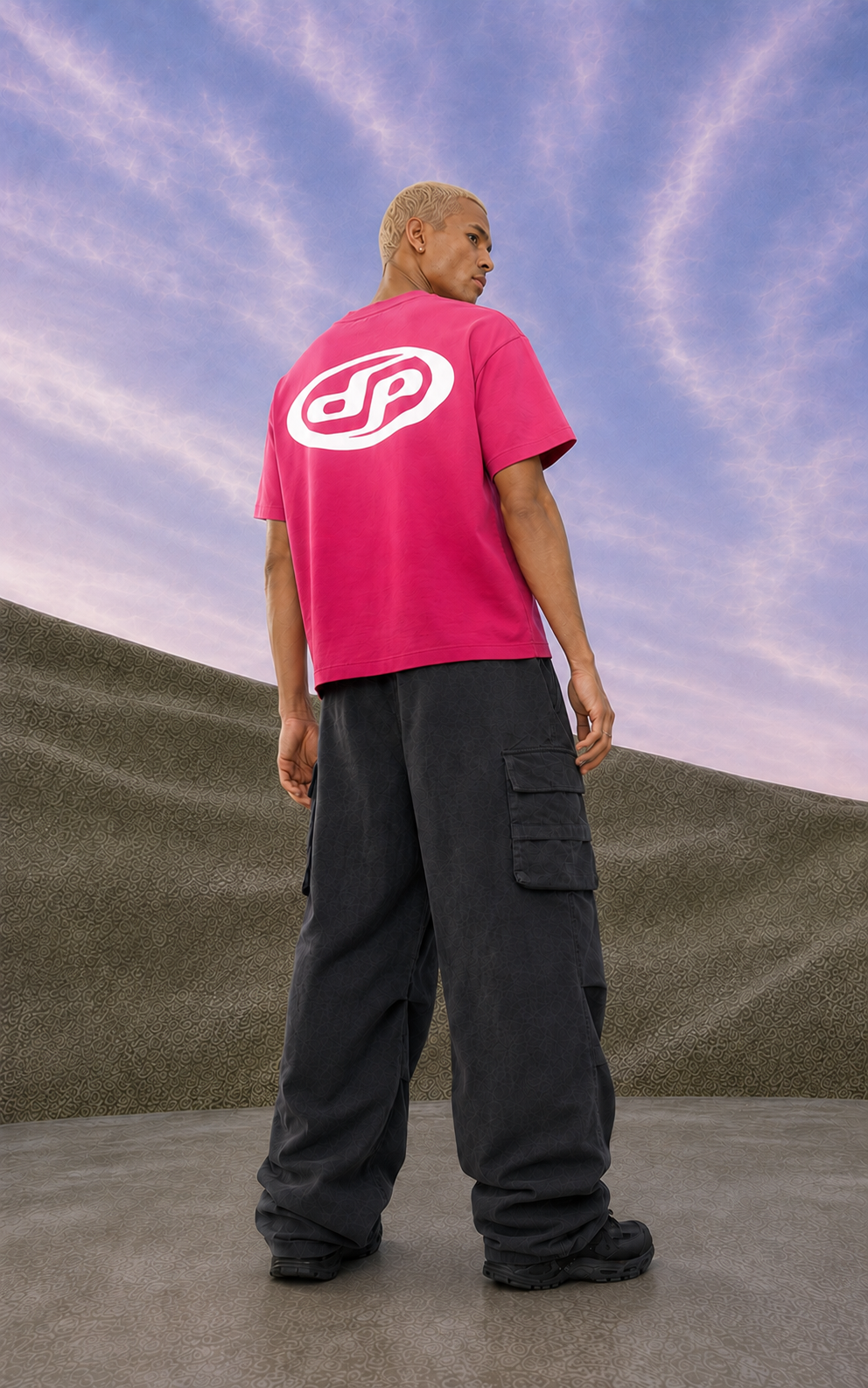 Pink Ombre Basic Boxy T-shirt