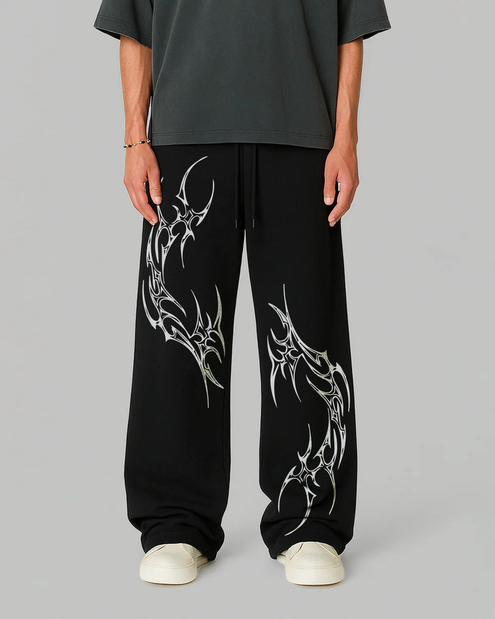 Black Straight Fit Baggy Pants - 250 GSM Cotton