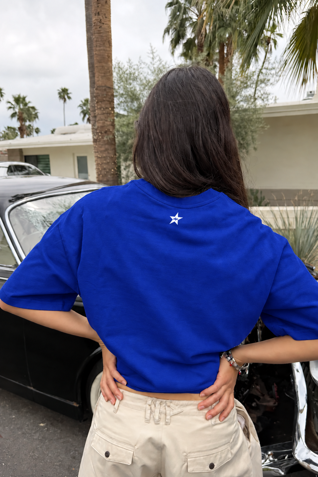 Perfectly Cropped Royal Blue T-shirt - Heavy 250 GSM Cotton