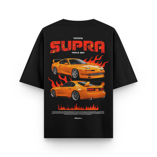 Oversized Black Toyota Supra T-shirt - Heavy 250 GSM Cotton