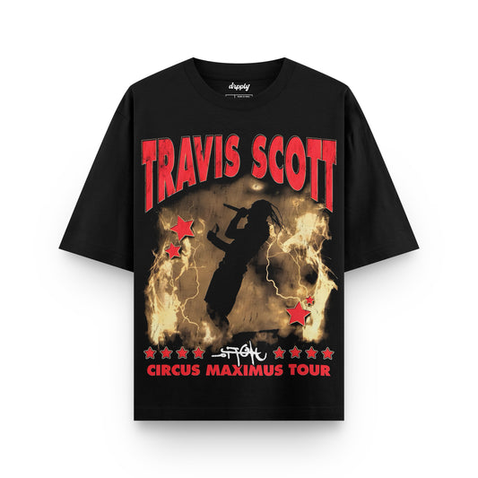 Oversized Travis Scott Tour T-shirt - Heavy 250 GSM Cotton