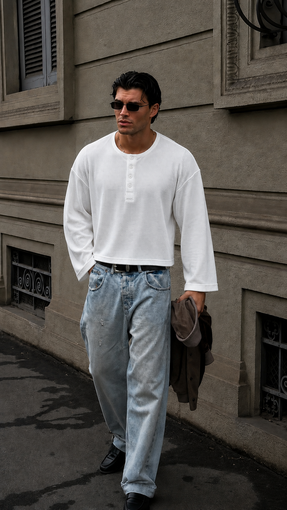 Cloud Boxy Fit Waffle Henley